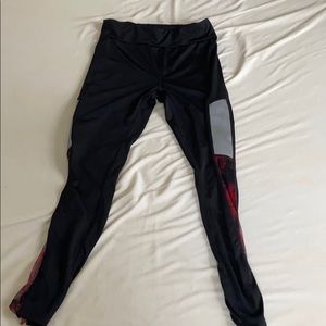 Black Leggings with Silver and Mesh Red/Black side